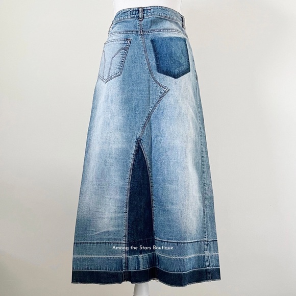 Extremely Rare Vintage Denim Floral Maxi Skirt ASO Phoebe Buffay in Friends - Picture 10 of 11